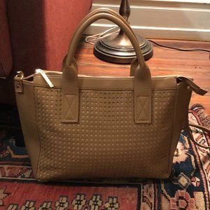 Olivia and Joy tan lattice purse vegan leather